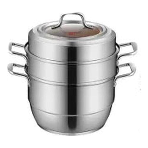 Steamer Stainless Steel Household Multifunctional Large-capacity Three-layer Thick Steamed Buns Steamer Gas Induction Cooker