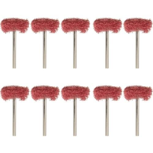 New Arrival 10pcs 3mm Shank Red Buffing Polishing Wheel for Dremel Rotary Tool Grinding Polishing Tool Set For Metal Working