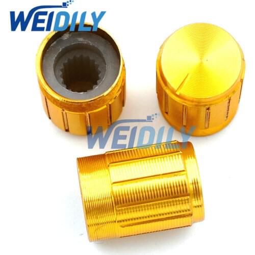 10PCS/LOT 13*17mm aluminum alloy potentiometer knob rotary switch volume control knob Golden Hat