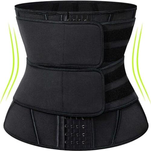 Waist Trainer for Women Neoprene Bouble Straps Belts Cincher Trimmer Steel Bones Workout Shaper Belt Tummy Control Latex Shapers