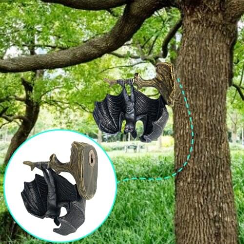 Garden Bat Statue Outdoor Tree Trunk Hanger Sculpture Home Accessories For Halloween Yard Decoration Indoor Wall Pendant Decor