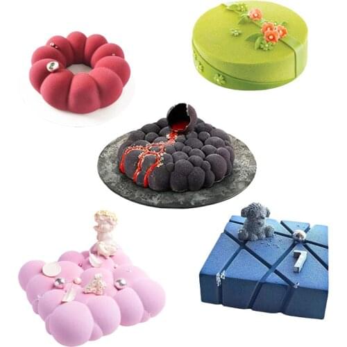 SHENHONG Non-Stick Mousse Silicone Cake Molds Reusable Kitchen Bakeware Pastry Baking Moulds Party Dessert Decorating Tools