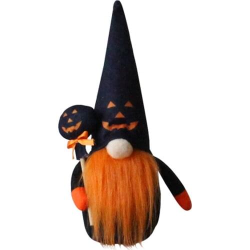 Halloween Decoration, Faceless Doll with High Pointed Hat, Funny Pumpkin Holiday Gnome
