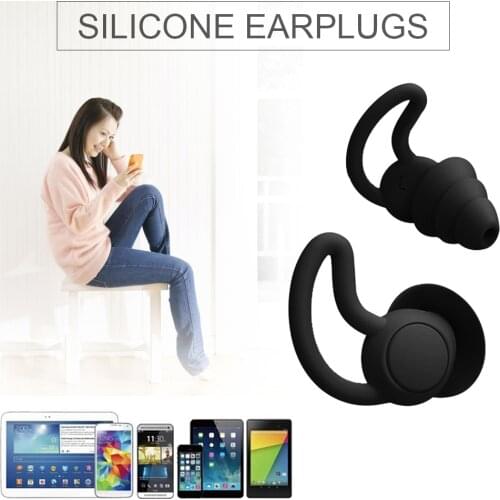 Soundproof Earplugs Tapered Mute Layer Soft Silicone Ear Plugs Sound Insulation Anti Noise Sleeping Workshop Swim Earplugs