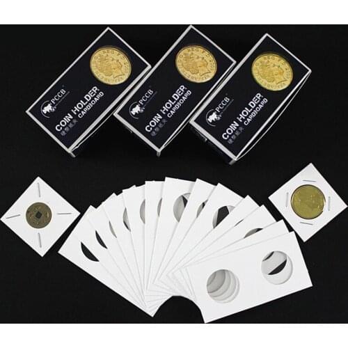 100Pcs Cardboard Flip Display Storage Holder for 20.5/23/25/27.5/31.5/35mm Coin
