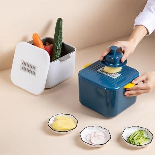 4 in 1 Multi-function Vegetable Cutter with Drainage Basket for Household Use does not Hurt Hand Shredder Potato Shreds Kitchen