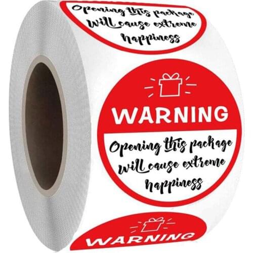 500PCS/roll Round Happiness Warning Labels Stickers For DIY Gift Package Decoration Tags