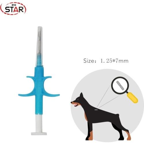 60pc 1.4*8/2*12 cat dog microchip animal syringe ID implant pet chip needle vet RFID injector PIT tag for aquaculture fish