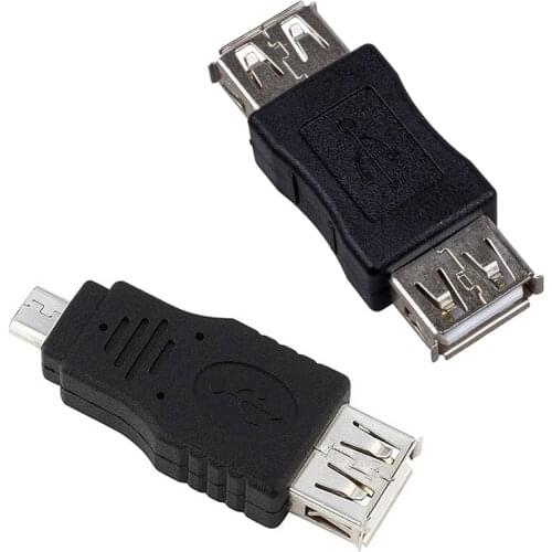 Micro-USB Male to USB A Female Adapter & A Female to A Female USB Adaptor
