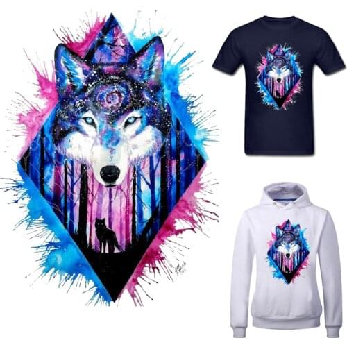 Applique Wolf Iron-on Transfers for Clothing Sticker on Clothes Thermoadhesive Patches Diy Patch Flex Fusible Transfer Dress