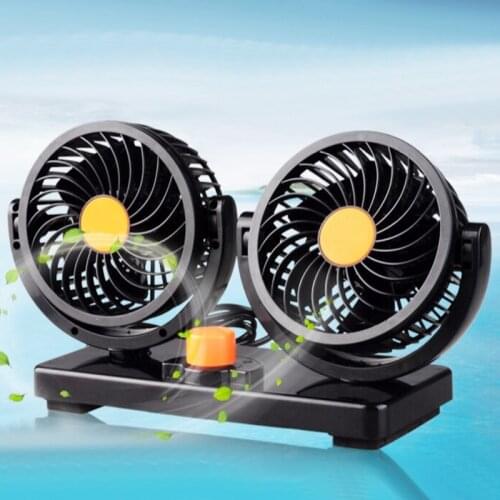 Car Auto Air Cooling Dual Head Fan 12V 24V 360 Degree All-Round Adjustable Auto Cooler Air Fan Low Noise Fan Car Fan Accessories