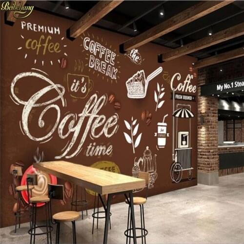 Beibehang Custom wallpaper mural European retro vintage coffee background wall papers home decor papel de parede 3d wallpaper
