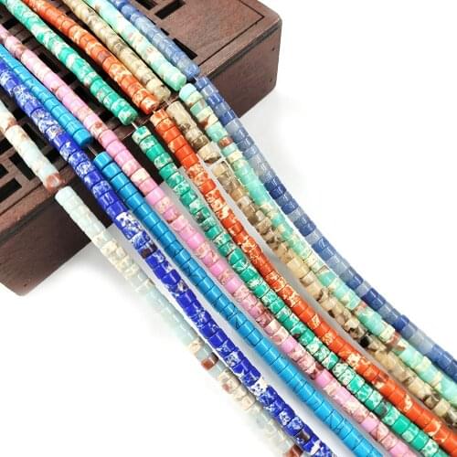 Natural Stone Beads Cylindrical Turquoise Crystal Loose Stone Beads for Jewelry Making DIY Bracelet Necklace Jewelry Accessories