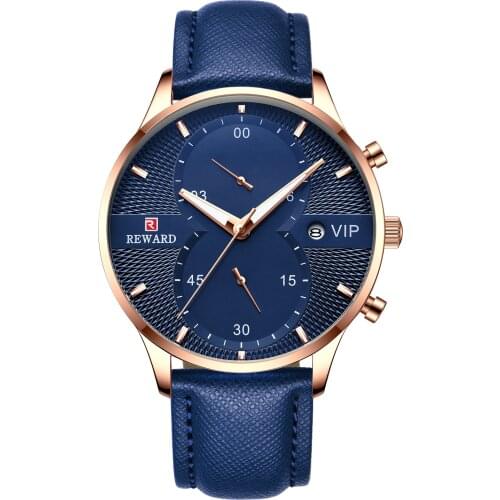 Reward 2021 New Mens Watch Fashion Design Sport Quartz Clock Mens Watches Brand Business Luxury Leather Waterproof Watch Clock