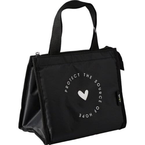 Black stylish cooler bag thermal picnic lunch handbag insulated shop tote cool bag food milk cans holder insulation ice pack bag