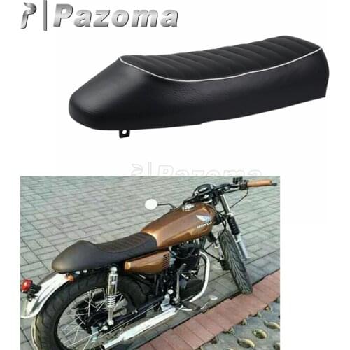 Black Leather Motorcycle Soft Saddle Hump Seat Cushion Passenger Seats For Harley Chopper Bobber Honda Suzuki Cafe Racer