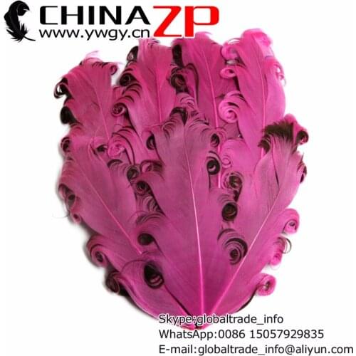 CHINAZP Factory www.ywgy.cn 50pcs/lot Dyed Bubblegum with Dark Brown Curly Nagorie Goose Feather Pads
