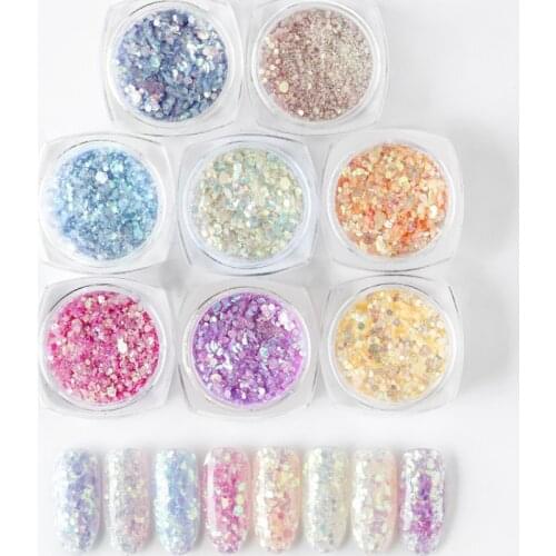 Msk Color Lead Gray Sunshine Gradient Shiny Nail Glitter Powder Sparkly Nail Art Chrome Pigment Silver DIY Nail Art Decoration