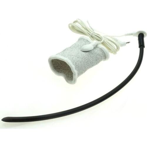 Electric Shock Accessory Electro Sex Penis Plug Sex Toy Dilator Silicone Urethral Sounds Vibrator +Penis Sleeve Sex Toys For Man