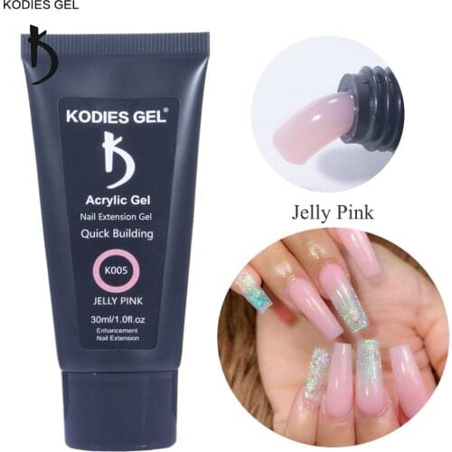 KODIES GEL Hot Jelly Poly Nail Gel Polish 30ML UV Opal Pink Acrylic Builder Gel Camouflage Varnish for Finger Nail Art Extension