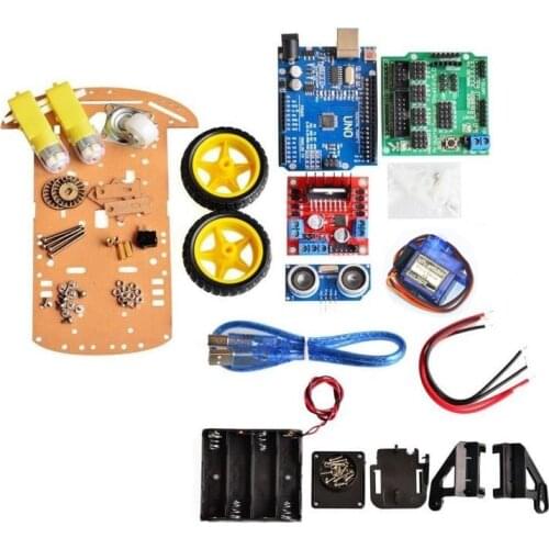Avoidance Tracking Motor Smart Robot Car Chassis Kit Speed Encoder Battery Box 2WD Ultrasonic Module kit For Arduino