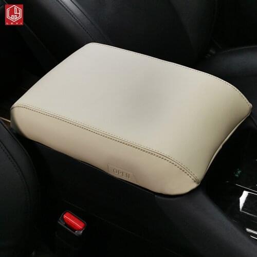 LEYI For Toyota alphard/vellfire 2015 2021 black car armrest box cover Car modification PU Leather Protection Car Accessories
