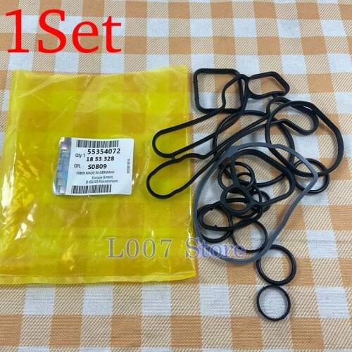 15Pcs/Set Engine Oil Cooler Cooling System Filter Gasket Seal 24445723 55354071 55354072 For Chevrolet- Cruze Sonic Astra Zafira