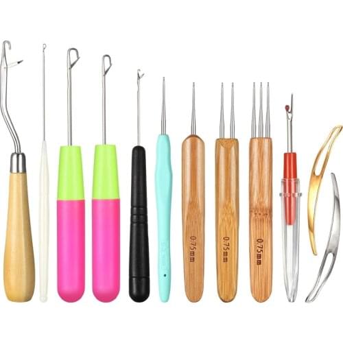 Dreadlocks Tool Set,3Pcs Dreadlocks Crochet,Hook Crochet Needle,Hair Locking Tool,Bent Latch Hook Set for Braid Craft