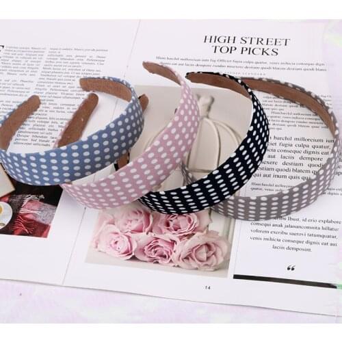 New Hot Selling Polka Dot Hair Hoop Simple Retro Style Polka Dot Headband Hair Accessories Woman