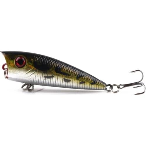 New Arrival 1pcs 6g 6cm Mini Popper Fishing Lures 3D Eyes Bait Crankbait Wobblers Tackle Isca Poper Japan artificial hard bait
