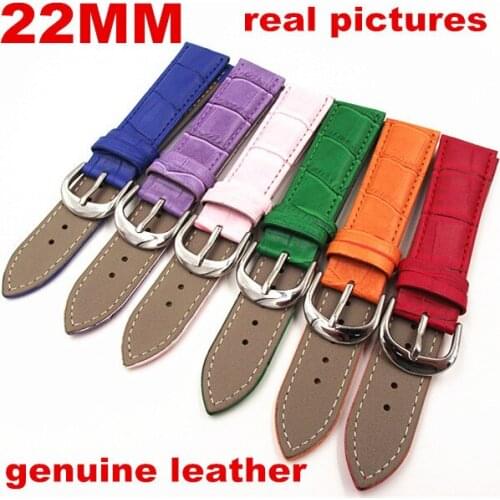 Wholesale 10PCS/lot 22MM High quality genuine leather watch band watch strap wrist watch part 6 colors available -WBGL007