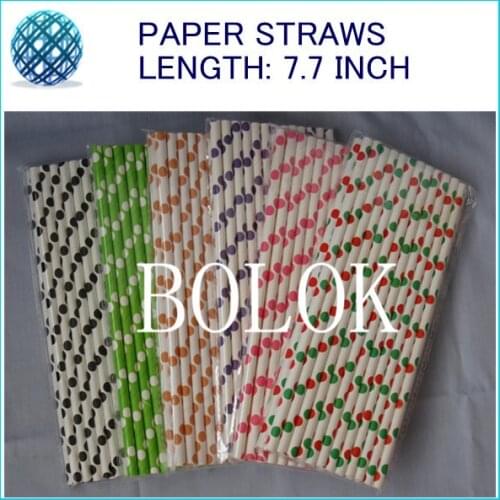Wholesale shipping By EMS Fedex 151 colors 9000 pcs drink Polka Dot paper straw strip paper straws