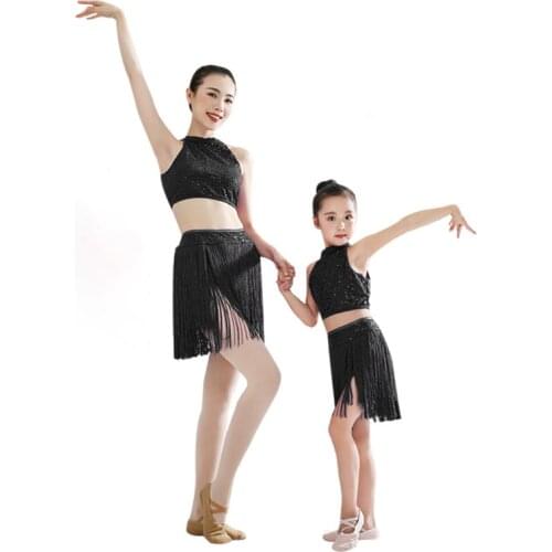 Child Adult Ballet Dress Gym Clothing Girl Profession Ballet Leotard Sling Bodysuit Dancewear Sequins Tassel Suit Dance Costumes