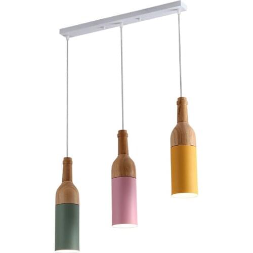 Simple modern aluminum semicircle LED handing macarons lamps Livingroom creative three heads pendant lights Restaurant bar lamps