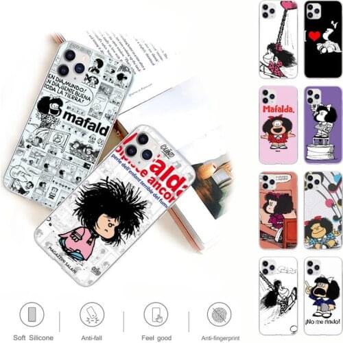 Hot Mafalda Transparent Cell Phone Case For Samsung Galaxy A51 A71 S20 S10e S8 S7 S9 S10 Plus Clear Cover