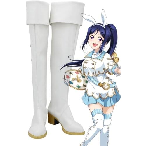 Love Live Wonderland Alice Kanan Matsuura Cosplay Boots White Shoes Custom Made Any Size for Unisex