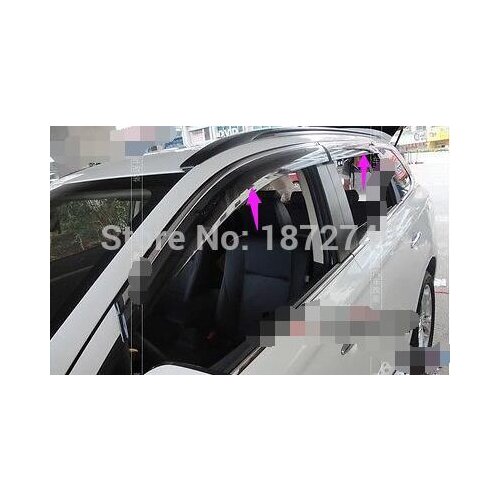 Sun Window Visor Vent Deflector Rain Shield For Mitsubishi Outlander 2013 2014