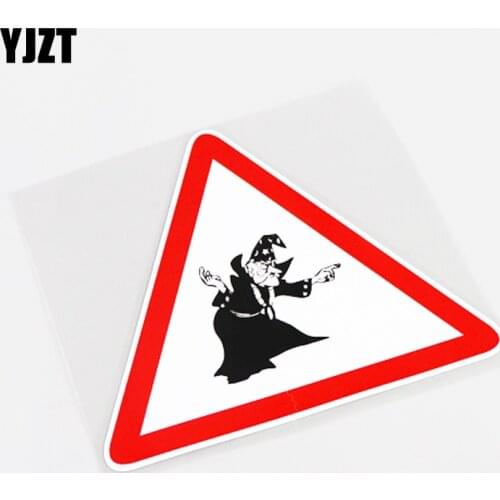 YJZT 14.6CM*12.5CM Creative Warning Mark WIZARD MAGIC MAN Decal PVC Car Sticker 13-0844