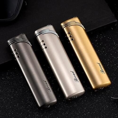 Long Strip Torch Visible Gas Window Lighter Electronic Lighter Metal Windproof Cigar Turbo Gas Lighters Men smoking Gadgets