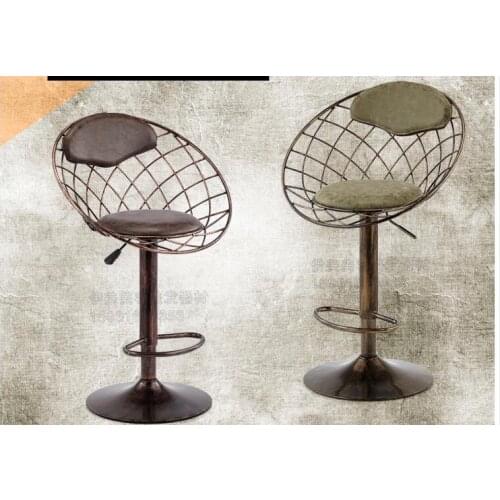 Iron bar chair. High stool. Makeup stool.. Vintage hairdressing stool