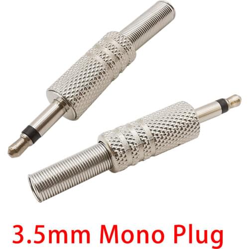 1/2/5/10 Pcs Audio Welding Plug Connector 3.5mm 1/8 inch Mono Male Plug Earphone Jack Cable Adapter 3.5MM Single Audio Male Plug