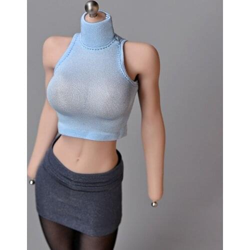 1/6 Girl Fashion Knitted Sexy Top Tight-fitting T-shirt Vest Model Toy For 12'' Action Figure Toys Collection Accessories