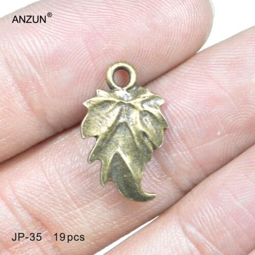 19pcs 20x12mm Antique Bronze Maple Leaf Pendant DIY Jewelry Pendant Metal Charms Maple Leaf Pendant JP-35