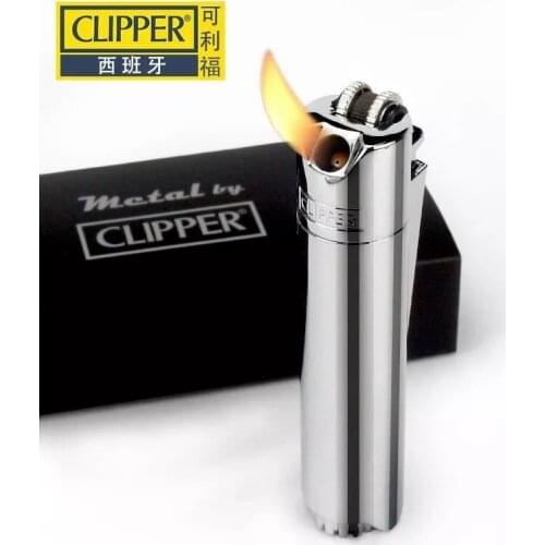 2021 Original Clipper From Spain Metal Free Fire Butane Gas Jet Torch Lighter Portable Grinding Wheel Flint Inflatable Lighter
