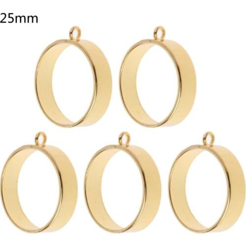 5Pcs Round Framework Open Back Bezels Pendant Blanks for Resin Jewelry Making Jy14 20 Dropship