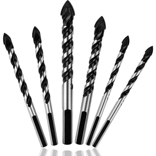 6PCS Ceramic Tile Drill Bits,Masonry Drill Bits Set for Gl, Brick, Concrete, Wood Tungsten Carbide Tip for Wall Mirror and Ce