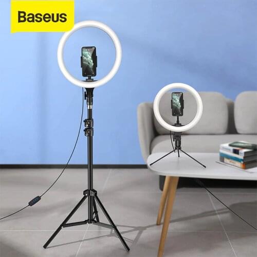 Baseus 10/12inch LED Selfie Ring Light Dimmable LED Ring Lamp Photo Video Camera Phone Light Ringlight For Live Fill Light Lamp