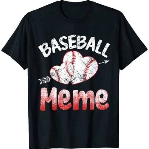 Baseball Meme Ball Heart T-Shirt High Quality Student Tshirts Normal Tees Cotton Birthday