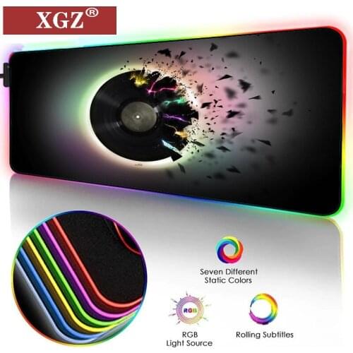 Xgz RGB Music Score Large Rubber Mouse Pad Computer Hamster Laptop Keyboard Large Computer Floor Mat Non-slip Game Pad Pc Cs Go