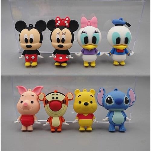 Disney Donald Duck Lilo and Stitch Winnie The Pooh Creative Keychain Accessories DIY Cake Decorations Kids Toys Birthday Gifts